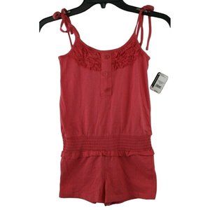 ORageous Girls XS Solid One Piece Romper Coral New with tags